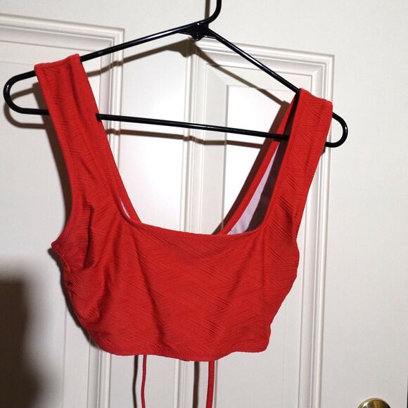 Shade & Shore Orange Textured Bikini Top – Size Small - Picture 1 of 4